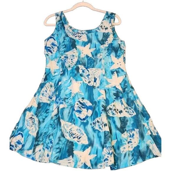 Big Hed Designs Dresses & Skirts - Big Hed Designs Womens Floral Hawaiian Tropical Mini Dress Multicolor Sz L Resor